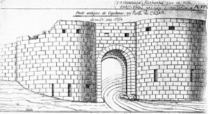 Croquis de la Porte de César par Champollion