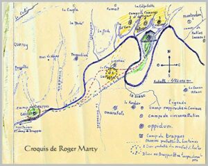 Croquis du circuit à l’ouest de Capdenac par Roger Marty